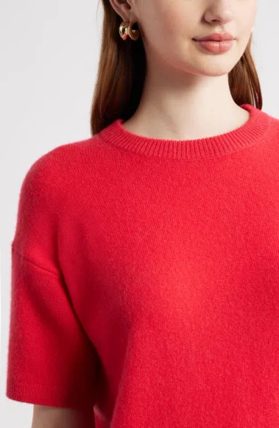 Nordstrom Short Sleeve Cashmere Sweater In Red