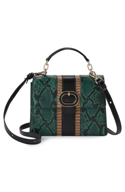 Brahmin Small Hallie Leather Top Handle Bag In Green