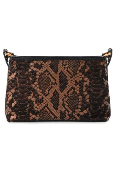Brahmin Lorelei Croc Embossed Leather Shoulder Bag In Brown