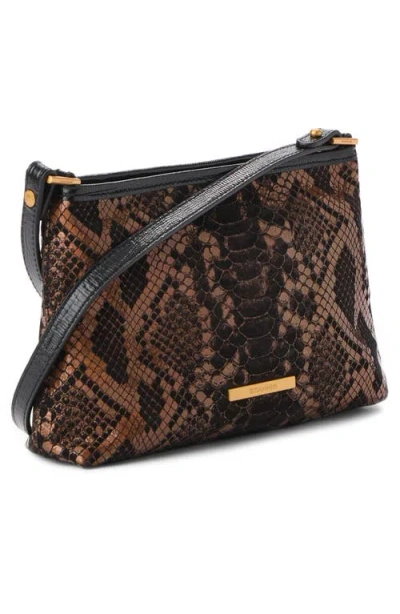 Brahmin Lorelei Croc Embossed Leather Shoulder Bag In Brown