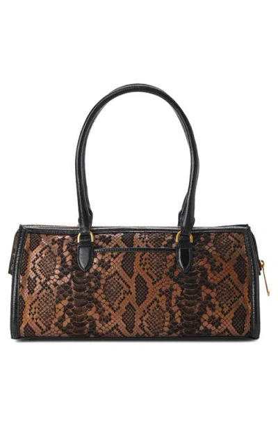 Brahmin Sophia Croc Embossed Leather Satchel In Brown
