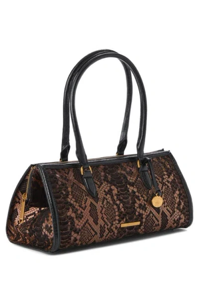 Brahmin Sophia Croc Embossed Leather Satchel In Brown