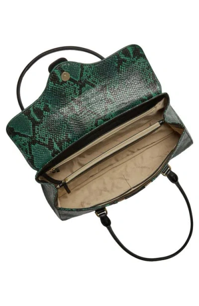 Brahmin Dayan Croc Embossed Leather Satchel In Green