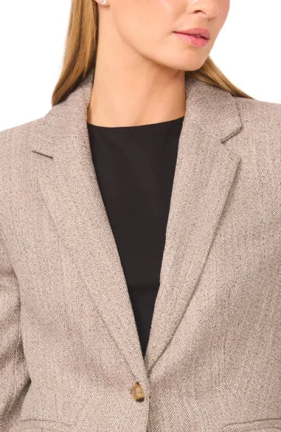 Halogenr Halogen(r) Shrunken Herringbone Blazer In Brown