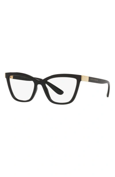 Dolce & Gabbana Dolce&gabbana 55mm Cat Eye Optical Glasses In Black