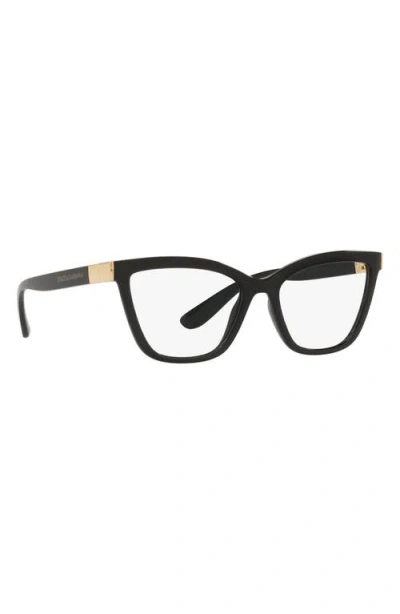 Dolce & Gabbana Dolce&gabbana 55mm Cat Eye Optical Glasses In Black