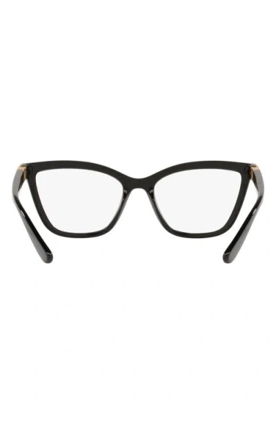Dolce & Gabbana Dolce&gabbana 55mm Cat Eye Optical Glasses In Black
