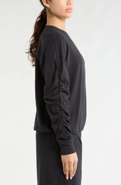 Zella Cinch Side Long Sleeve Top In Black