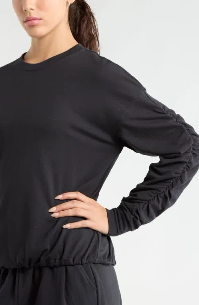Zella Cinch Side Long Sleeve Top In Black