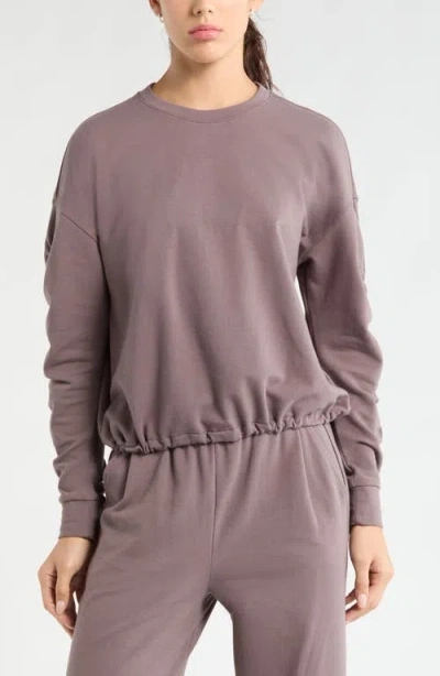Zella Cinch Side Long Sleeve Top In Gray