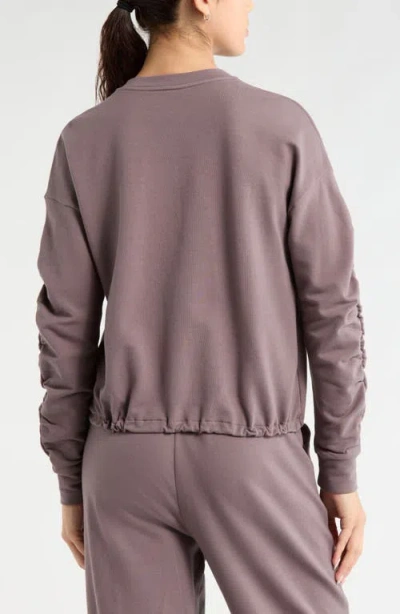 Zella Cinch Side Long Sleeve Top In Gray