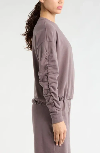 Zella Cinch Side Long Sleeve Top In Gray