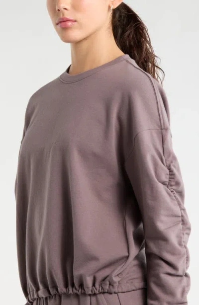 Zella Cinch Side Long Sleeve Top In Gray