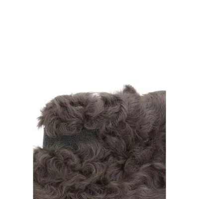 Brunello Cucinelli Fur Clutch Bag In Brown