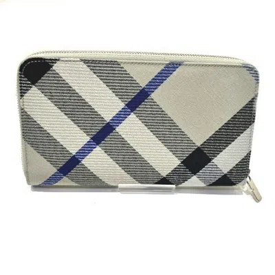 Pre-owned Burberry Beige Light Green Polyester Cotton Long Wallet (bi-fold) ()