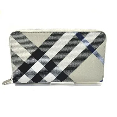 Pre-owned Burberry Beige Light Green Polyester Cotton Long Wallet (bi-fold) ()