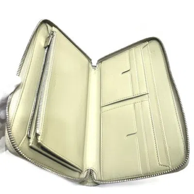 Pre-owned Burberry Beige Light Green Polyester Cotton Long Wallet (bi-fold) ()
