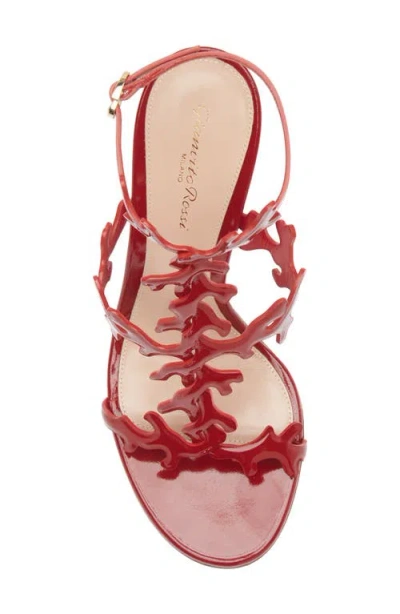 Gianvito Rossi Red Cut-out Ankle-strap Heels In Red