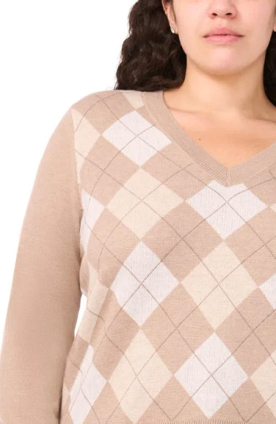 Halogenr Halogen(r) Argyle V-neck Sweater In Multi