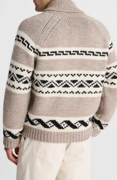 Madewell Fair Isle Zip Front Cardigan Jacket In Brown