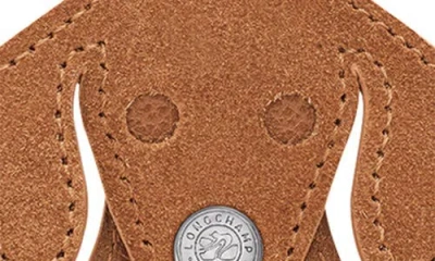 Longchamp Re-play Dog Leather Bag Charm In Brown