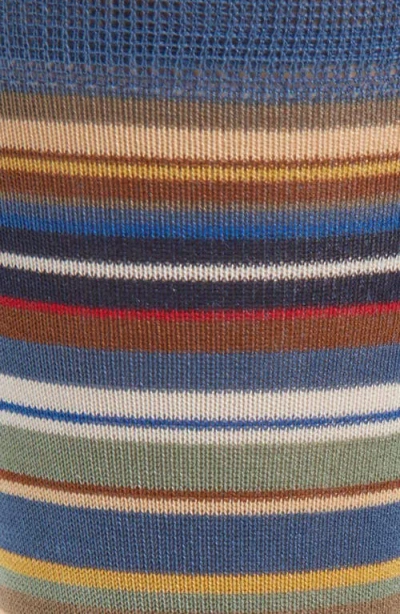 Paul Smith Munich Stripe Cotton Blend Dress Socks In Blue