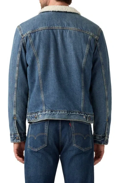Levi's Type Iii Fleece Lined Denim Trucker Jacket In Blue