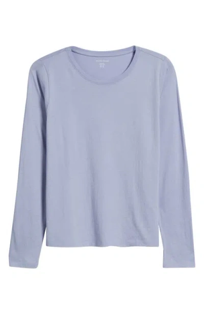 Eileen Fisher Organic Cotton Long Sleeve T-shirt In Blue