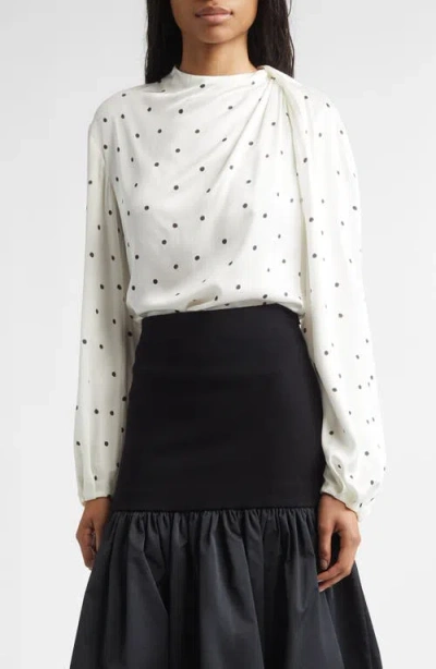 A.l.c . Blaire Polka Dot Top In White