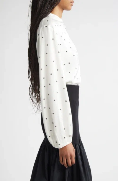 A.l.c . Blaire Polka Dot Top In White