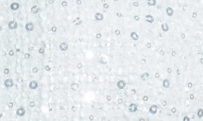 Loveshackfancy Kelli Sequin Embellished Tweed Crop Jacket In Blue