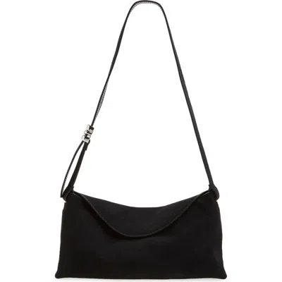 Madewell The Date Night Suede Shoulder Bag In Black
