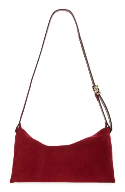 Madewell The Date Night Suede Shoulder Bag In Red
