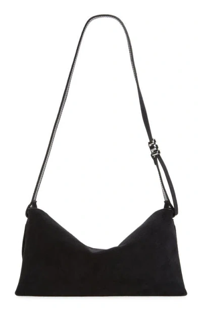 Madewell The Date Night Suede Shoulder Bag In Black