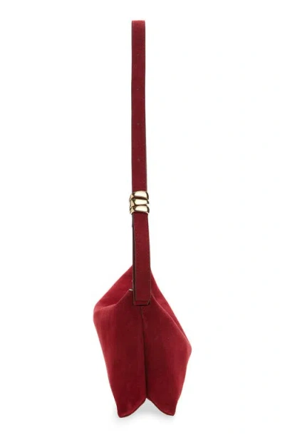 Madewell The Date Night Suede Shoulder Bag In Red