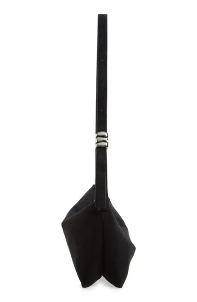 Madewell The Date Night Suede Shoulder Bag In Black