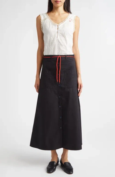 Kúr Vienna Lace Trim Cotton Broderie Anglaise Top In White