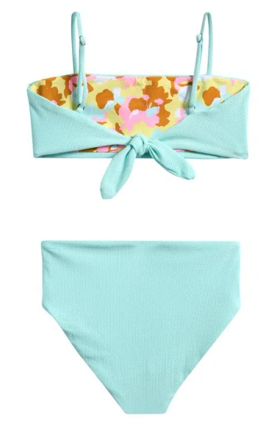 Maaji Kids' Sea Glass Reversible Two-piece Swimsuit In Blue