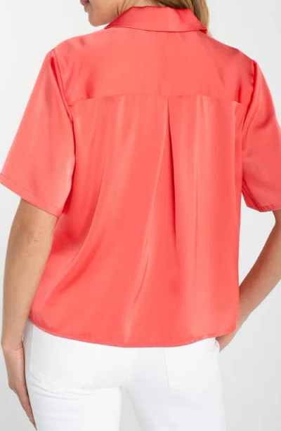 Liverpool Los Angeles Camp Collar Button-up Shirt In Orange