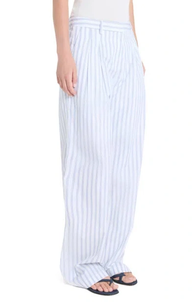 Twp Sulli Ticking Stripe Cotton Pants In White