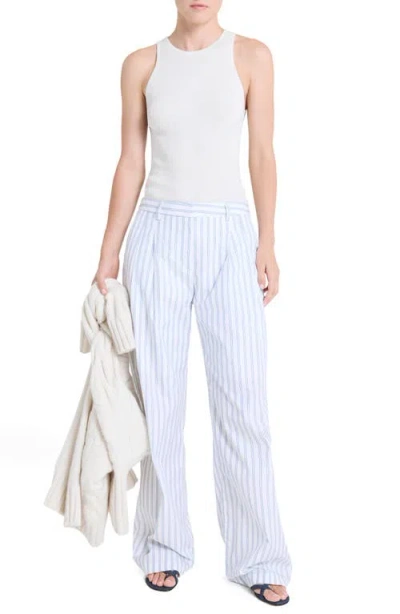 Twp Sulli Ticking Stripe Cotton Pants In White