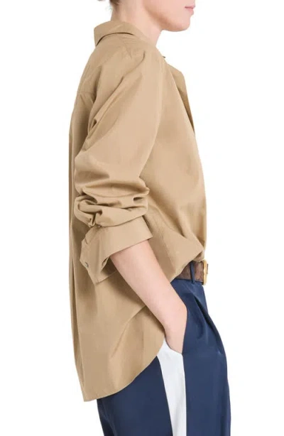 Twp Next Morning Cotton Button-up Shirt In Brown