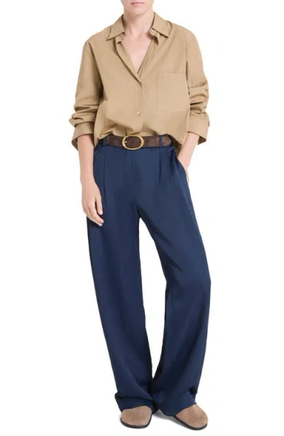 Twp Next Morning Cotton Button-up Shirt In Brown