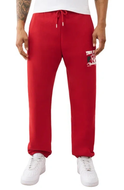 True Religion Number One Cotton Blend Joggers In Red