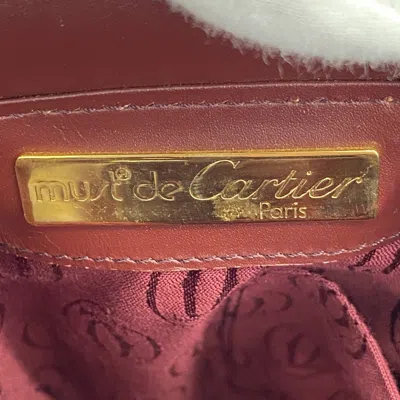 Pre-owned Cartier Bordeaux Leather Shoulder Bag () In Burgundy