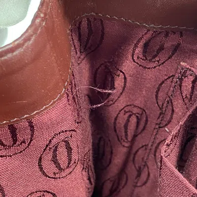 Pre-owned Cartier Bordeaux Leather Shoulder Bag () In Burgundy