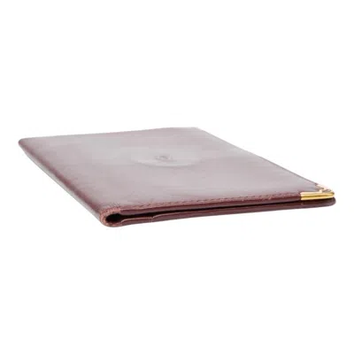 Pre-owned Cartier Bordeaux Wine Red Leather Long Wallet (bi-fold) () In Burgundy