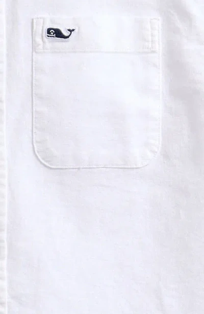 Vineyard Vines Kids' Linen & Cotton Short Sleeve Shirt In White