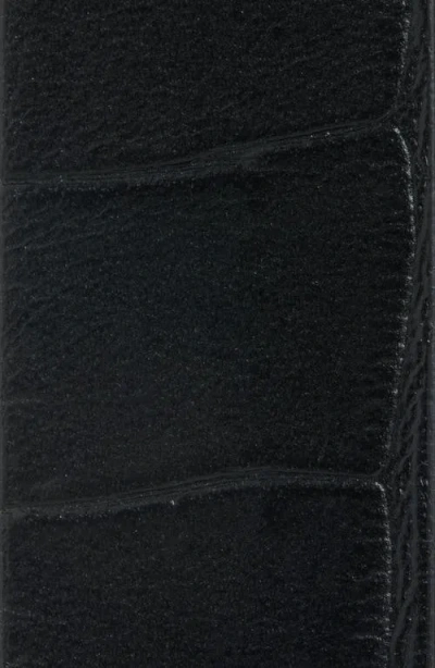 Burberry Cotswolds Croc Embossed Leather Belt In Black