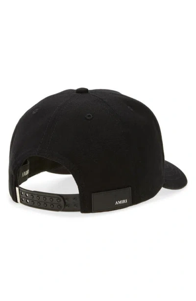 Amiri Men Black Baseball Cap With Logo On Front And Side In Cotton Man In Black